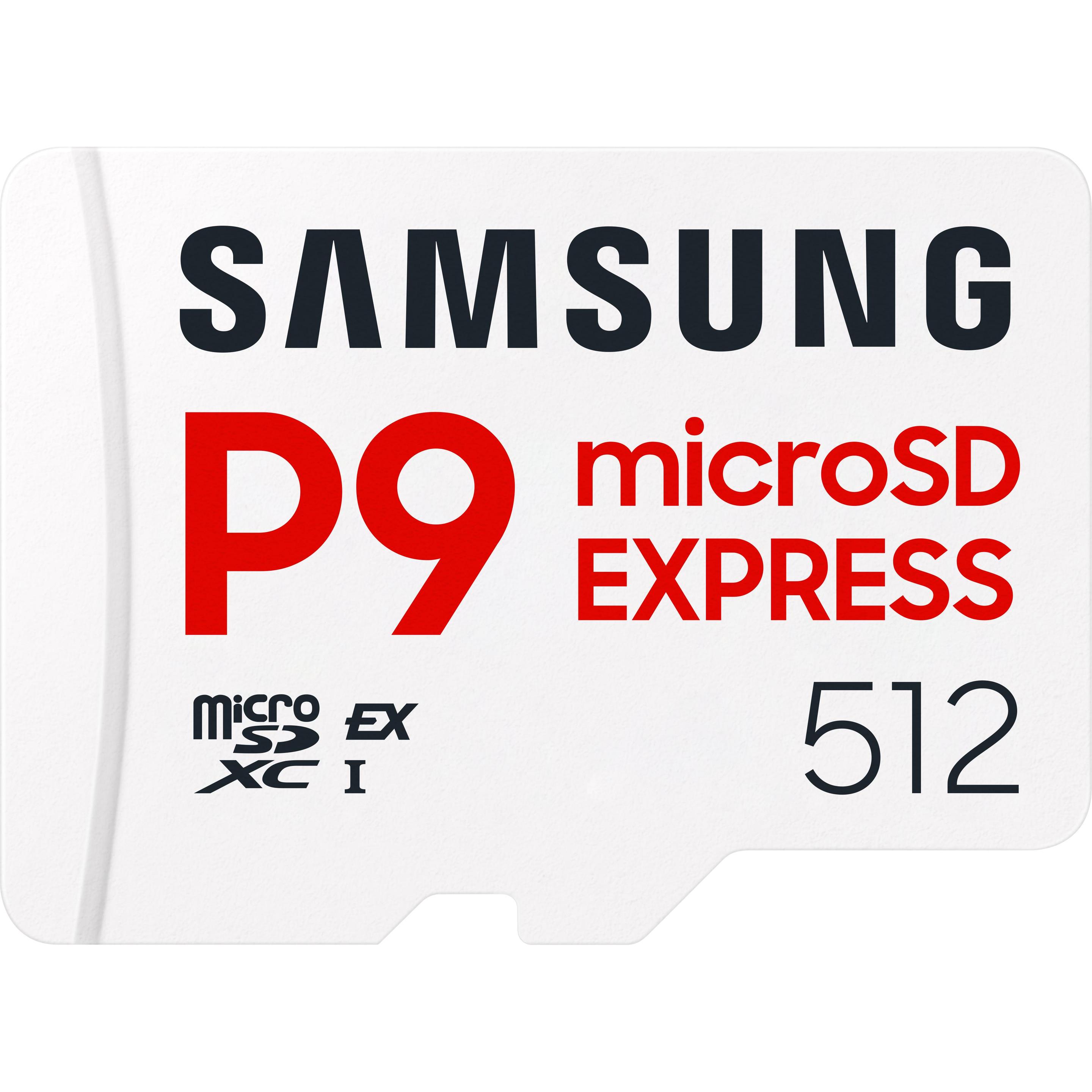 Samsung 512GB P9 microSD Express memory card (512 GB, microSD Express, microSDXC, U1, UHS-I), Speich