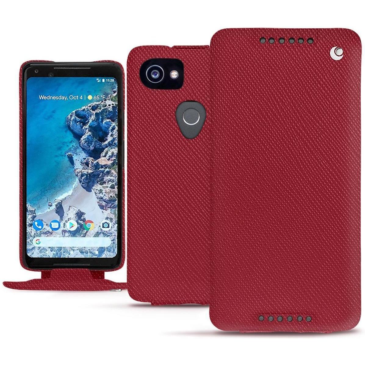 Noreve Lederschutzhülle vertikal (Google Pixel 2 XL), Smartphone Hülle, Rot