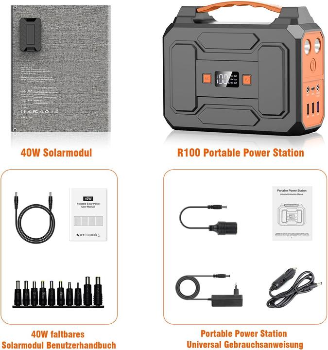 Produktbild Powkey Powerstation mit Solarpanel (99 Wh, 1.30 kg)