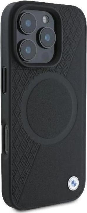 Image du produit BMW BMHMP16L23RTPK iPhone 16 Pro 6.3" czarny/black hardcase Sign Leather Half Textured And Circle Ma (Apple iPhone 16 Pro)