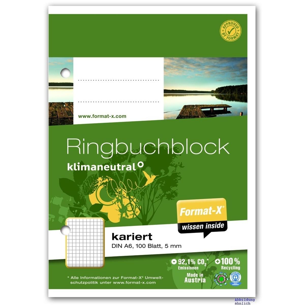 Format-x, Heft + Block, Ringbuchblock (A6, Kariert)