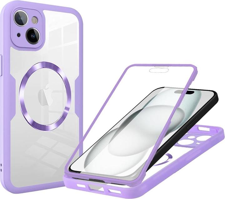 Immagine prodotto Techsuit - ColorVerse 360 MagSafe Series + Screen Protector - iPhone 15 - Purple (Apple iPhone 15)