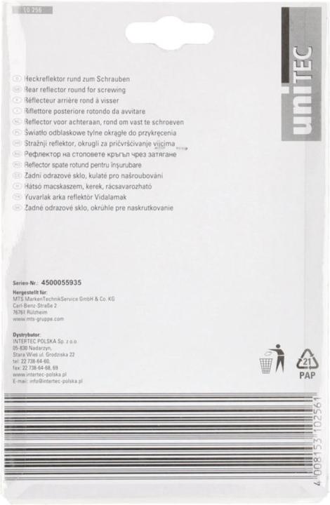 Produktbild Unitec Heckreflektor
