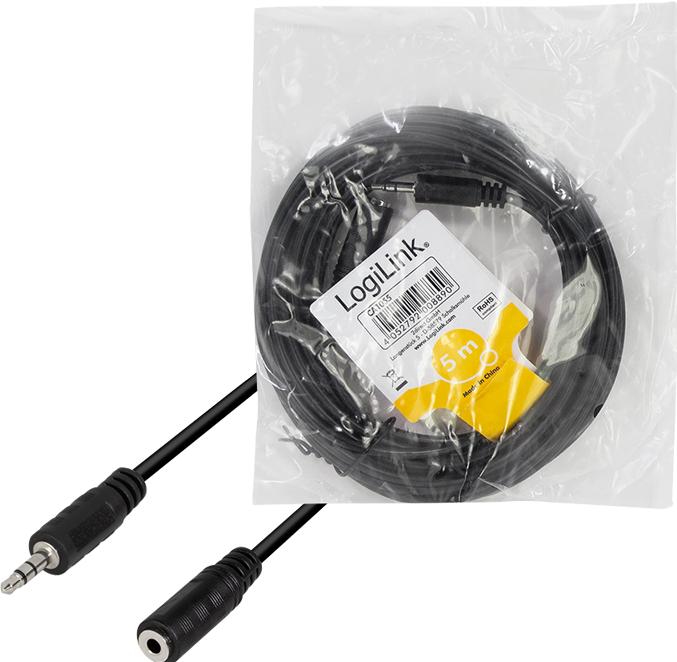 Image du produit LogiLink Câble d'extension CA (5 m, Jack 3,5 mm (AUX))