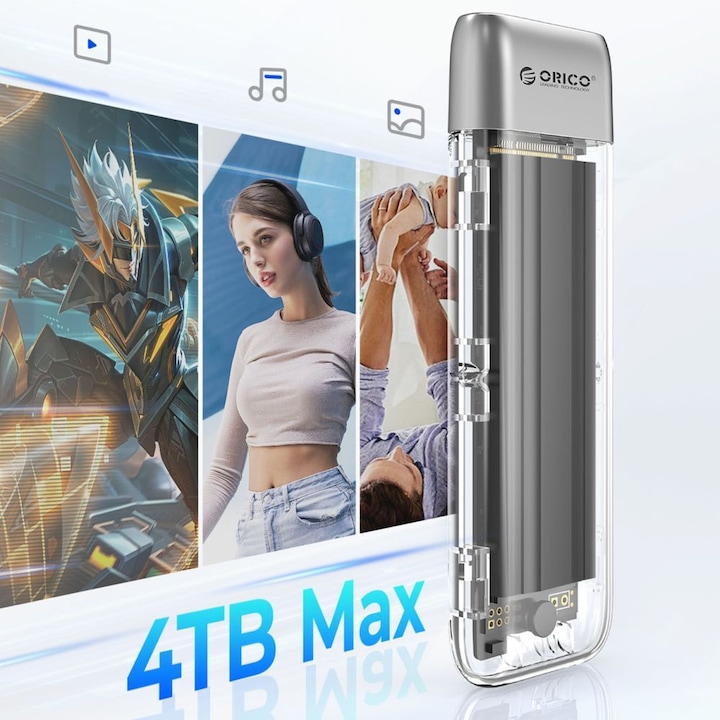 Produktbild Orico Other Computer Accessory TXM2-C3 M.2 NVME USB-C 3.2 10Gb/s Disk Drive - Gray (4 TB)