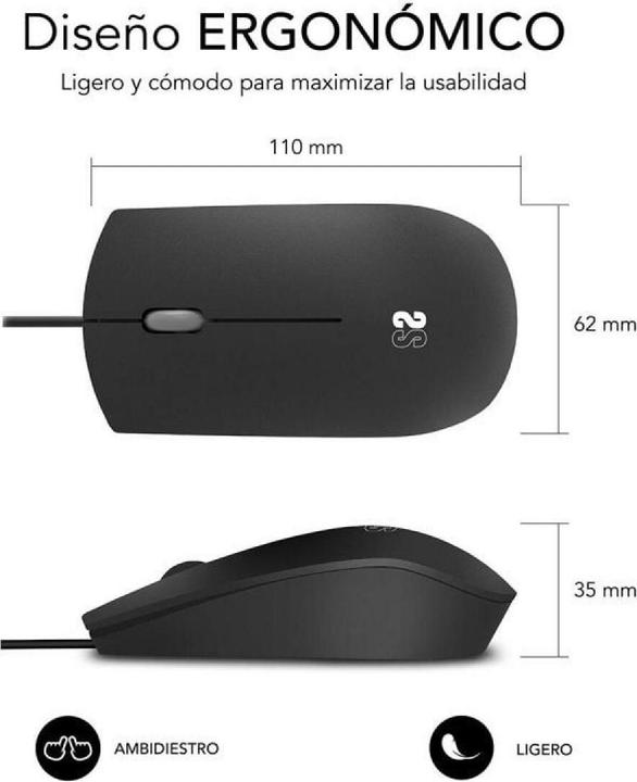 Produktbild Subblim Raton Business Silencioso Con Cable USB 1200 Dpi (Kabelgebunden)