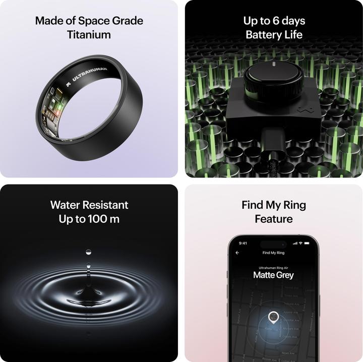Immagine prodotto Ultrahuman Ring Air (6, Tappetino Grigio)