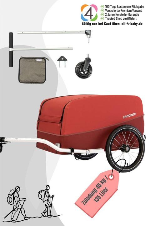 Actual product image Croozer Cargo Pakko Ride & Wander Bundle Lava Red