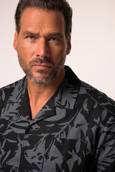 Immagine prodotto JP1880 Hemd, Halbarm, Leinenmix, floraler Print, Cuba-Kragen, Cuba Fit (5XL)