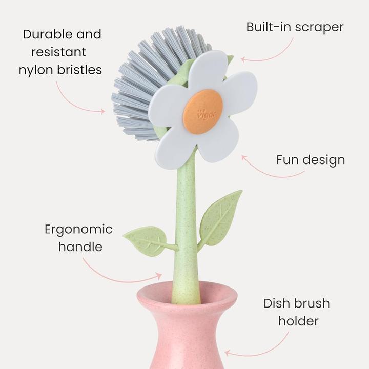 Produktbild Vigar Reinigungsbürste FLORganic Pink mit Vase (1 Stk.)