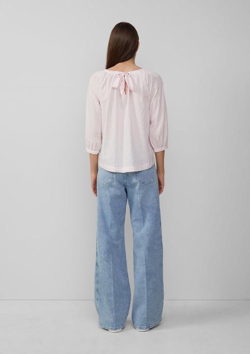 Produktbild S.Oliver Bluse Streifenbluse mit Raffung und Schleife (42)