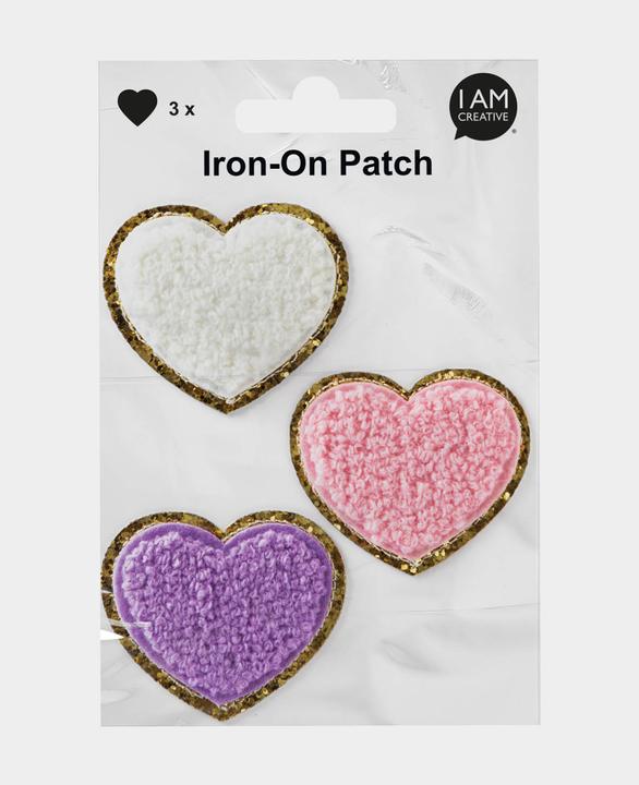 Actual product image I Am Creative Iron on patch heart (3 pcs., 5 x 5.50 cm)