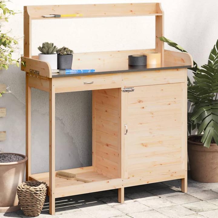 Actual product image vidaXL Plant table with cabinet