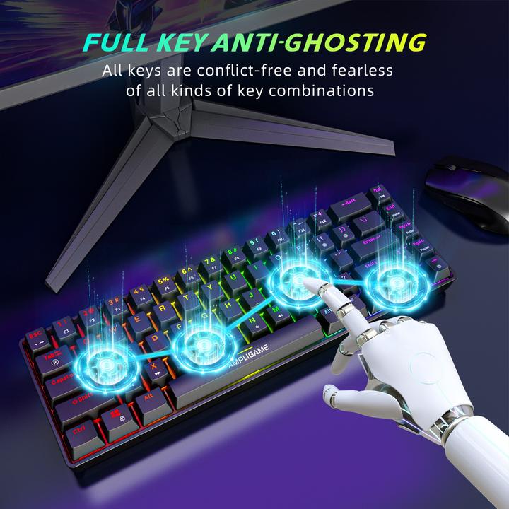 Produktbild Fifine GK1 Gaming Keyboard black (US, Kabelgebunden)