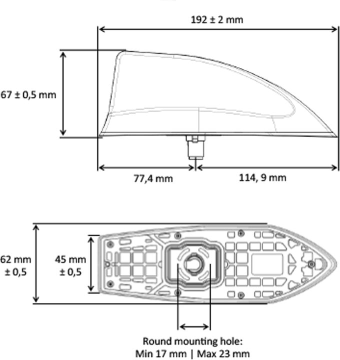 Produktbild MTA 7677500 "SHARK 3" COMBI AM/FM/DAB