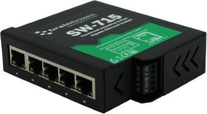 Brainboxes Hardened Industrial 5 Port Gigabit Ethernet Switch DIN - Switch - 1 Gbps (5 Ports)