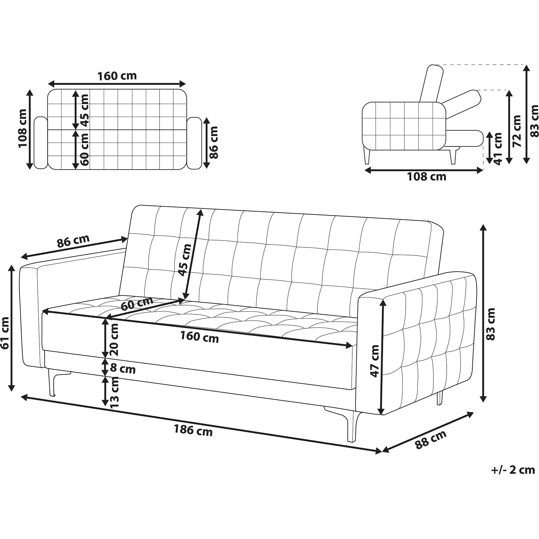 Thumbnail - Beliani, Sofa, Aberdeen (3-Sitzer)