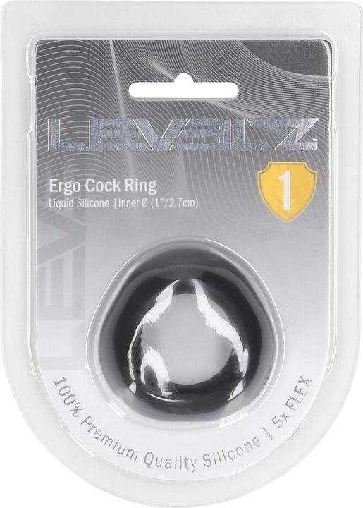 Actual product image Shots Ergo Liquid Silicone Cockring - Black (5 cm)