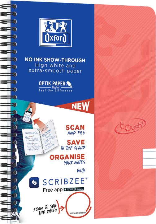 Image du produit Oxford Cahier à spirales Touch A5 ligné (A5, À rayures)