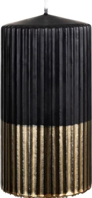 Wenzel Stumpenkerze - Cora - ca. 7 x 9 cm - schwarz-antikgold