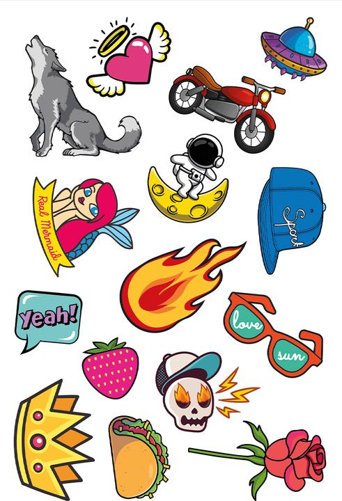 Actual product image Jovi Temporary Tattoos display with 24 units assorted