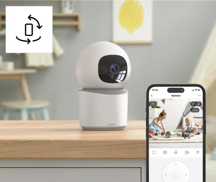 Actual product image Hama Smart surveillance camera, WLAN, indoor, recording, swivelling, full HD (1920 x 1080 Pixels)