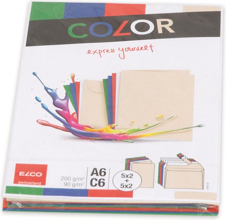 Produktbild Elco Doppelkarten mit Briefumschläge Color (A6, C6, 20 x)