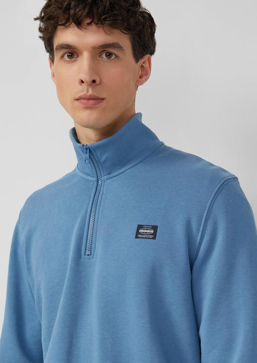 Produktbild s.Oliver Sweatshirt Sweatshirt mit Troyer-Kragen und Logo-Patch (M)