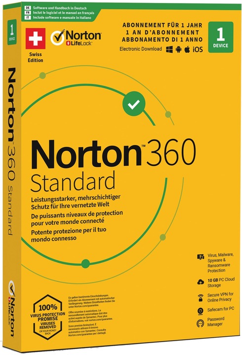 Produktbild Norton 360 Standard (1 User, 12 Monate)