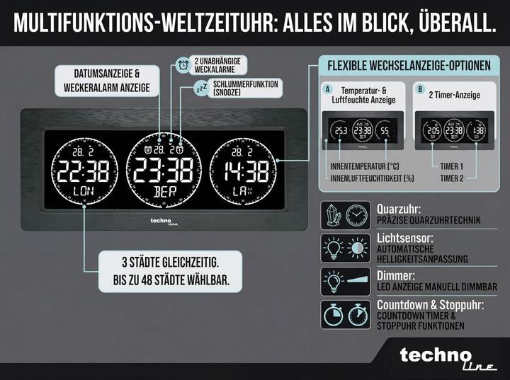 Produktbild Technoline Quarzwecker WT 458