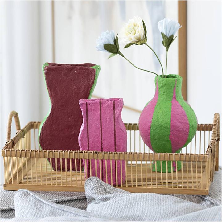 Actual product image Creativ Company Maxi Craft Kit Modelling - Papier-mâché pulp vases - assorted colours (977837)