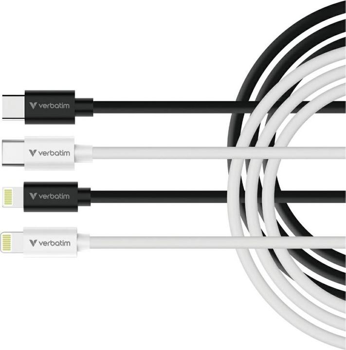 Produktbild Verbatim Kable Sync & Charge USC-C do Lightning essentials 27W czarny / biały 2szt. 32392 (1 m, USB 2.0, 27 W)