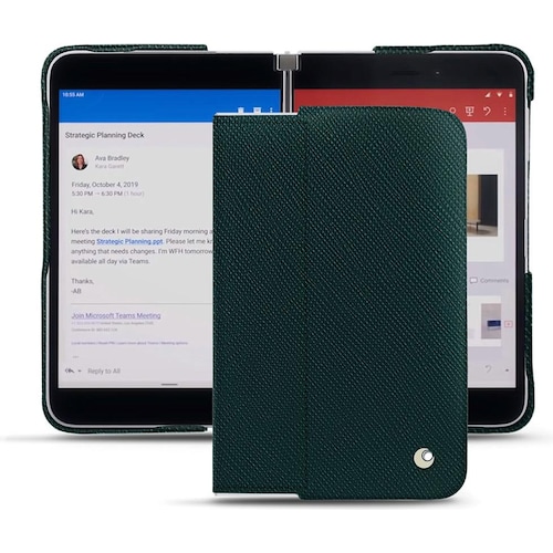 Noreve Lederschutzhülle (Microsoft Surface Duo), Smartphone Hülle, Grün