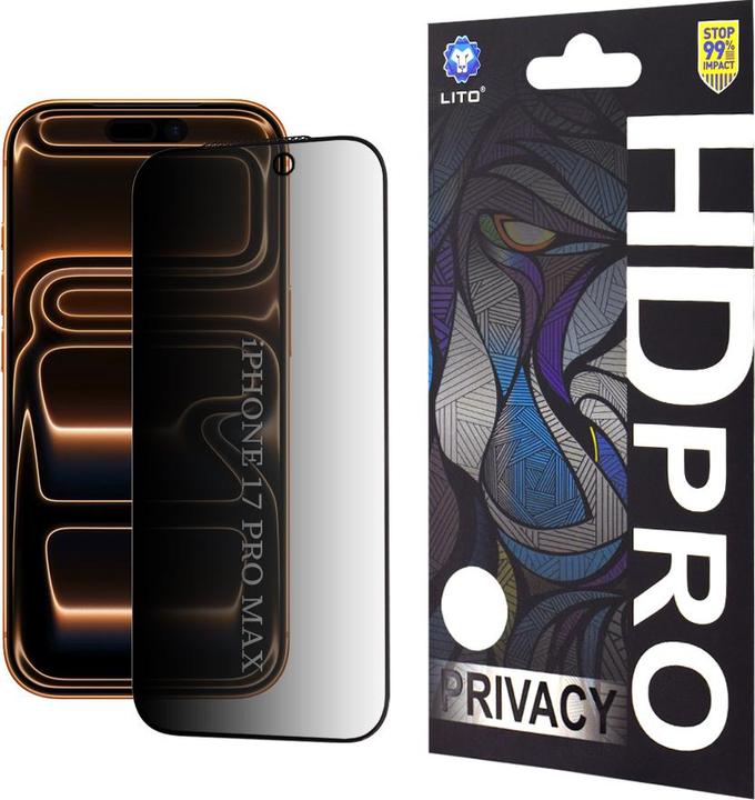 Produktbild Lito - HD Pro Privacy - iPhone 17 Pro Max - Black (Apple iPhone 17 Pro Max)