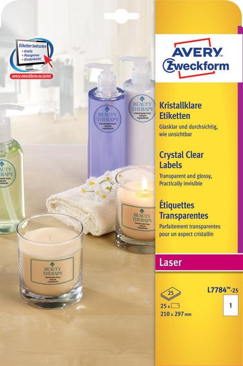 Actual product image Avery Crystal clear labels