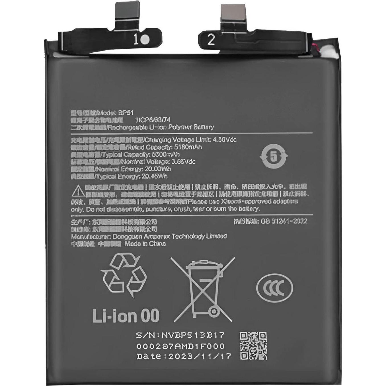 Clappio 5000mAh Austausch-Akku, Smartphone Akku