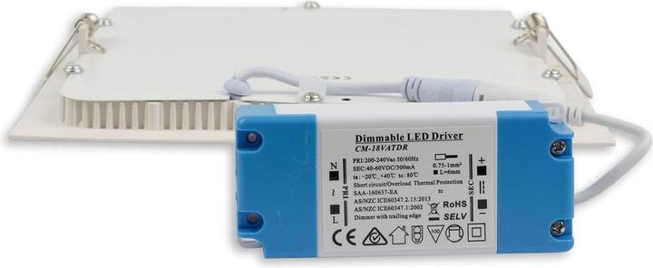 Produktbild Isoled LED Downlight, 24W, eckig ultraflach weiss, 300x300mm, Colorswitch 3000/3500/4000K, dimmbar
