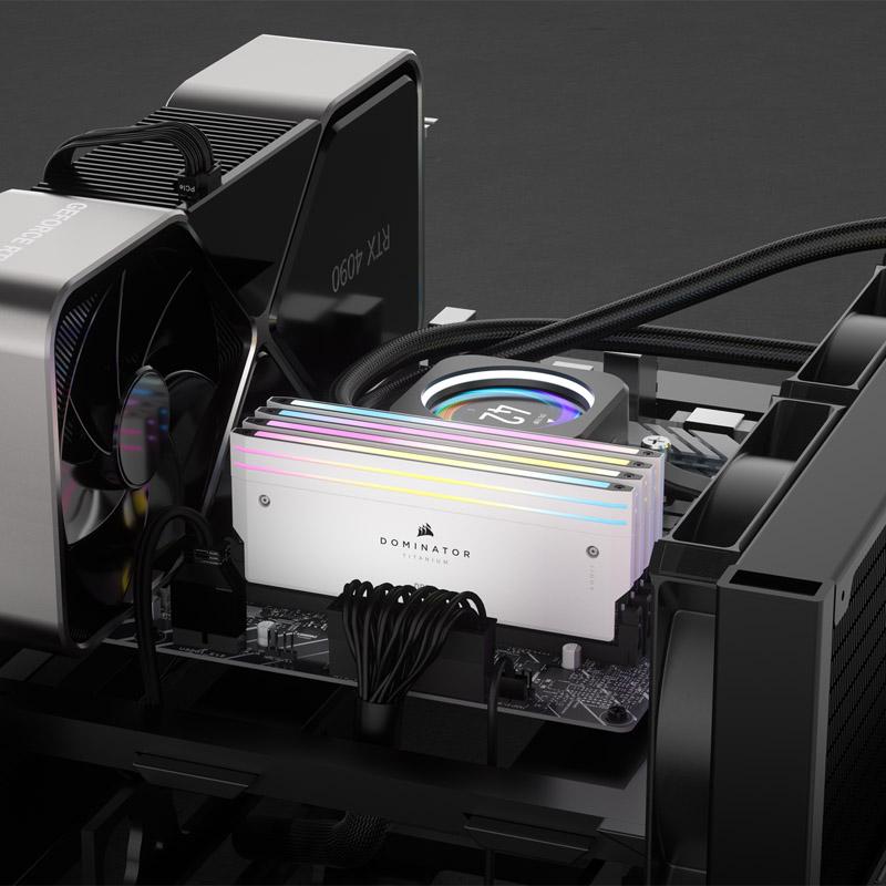 Thumbnail - Corsair Dominator Titanium RGB (2 x 32GB, 6000 MHz, DDR5-RAM, DIMM), RAM, Weiss