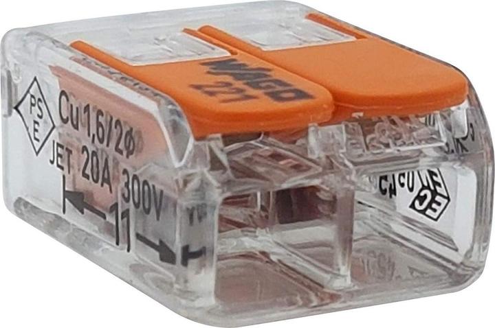 Immagine prodotto Wago 50 Stück Verbindungsklemmen 221-412, 2-adrig mit Hebel