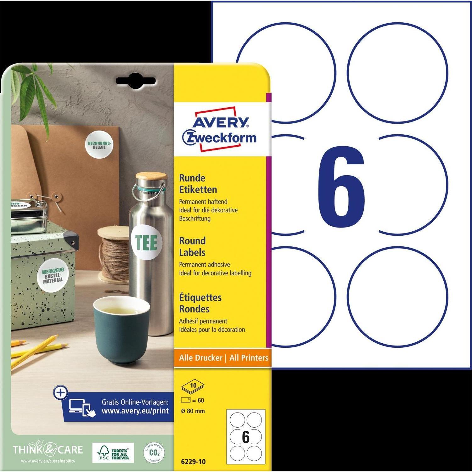 Avery, Etiketten, Etiketten