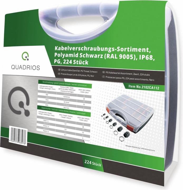 Actual product image Quadrios Cable gland assortment, - PG, 224 pieces