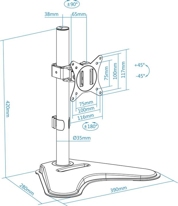 Produktbild Tooq Technology SOPORTE MESA PANTALLA 17"-32" NEGRO (32", 9 kg)