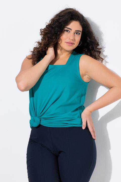 Actual product image Ulla Popken Essential Square Neck Stretch Cotton Tank (50, 52)
