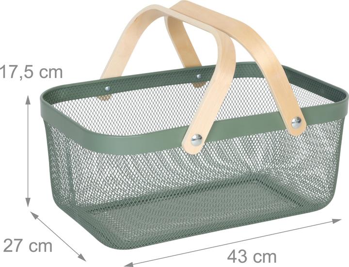 Immagine prodotto Relaxdays Eckiger Drahtkorb mit Henkeln (43 cm, 1x)