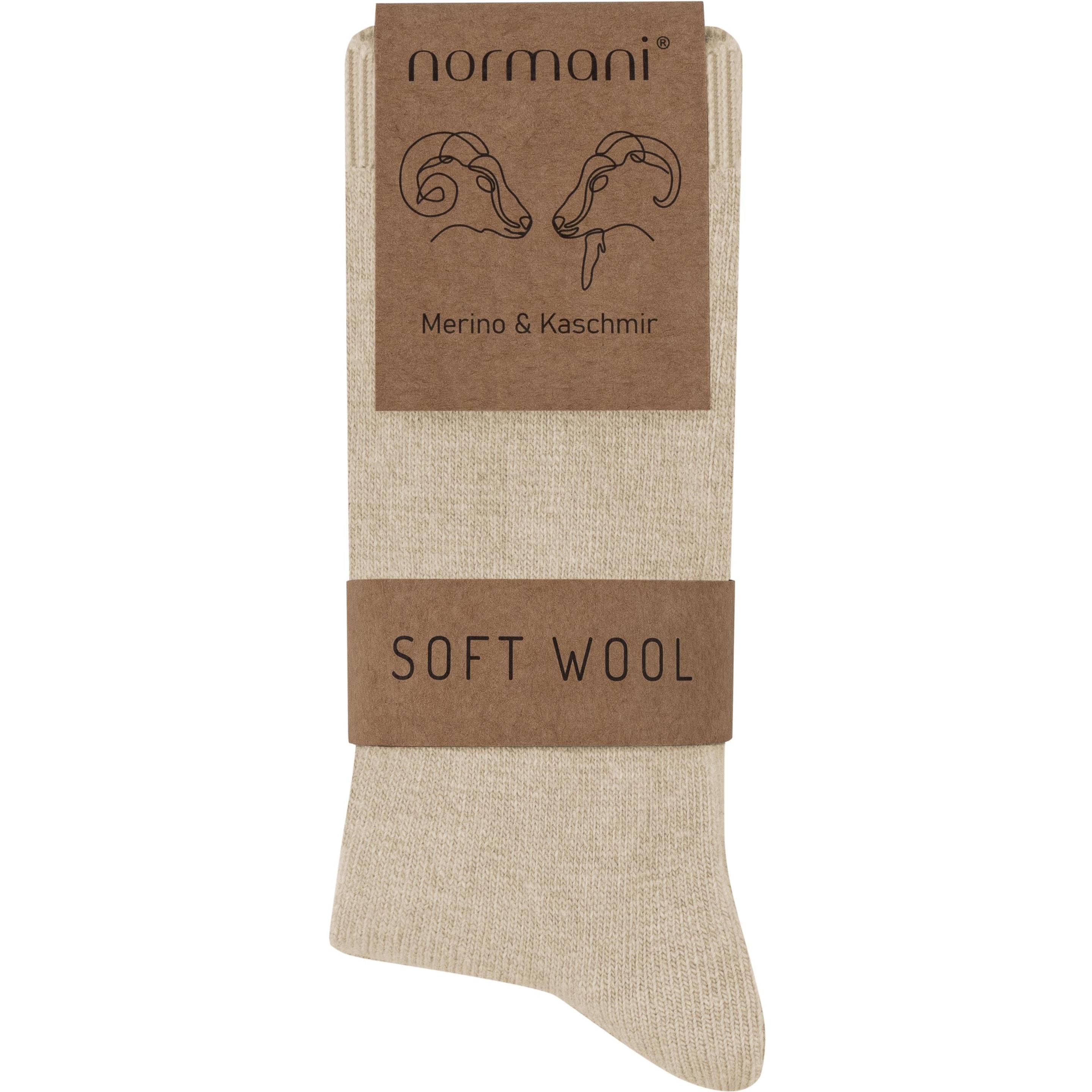 Thumbnail - Normani, Herren, Socken, 3 Socken aus Cashmere und Merinowolle mit Komfortbund, Beige, (3er Pack, 35 - 38)