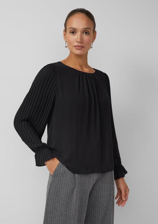 Immagine prodotto s.Oliver Bluse Festliche Bluse: Regular Fit mit U-Boot-Ausschnitt & Volantärmeln (36)
