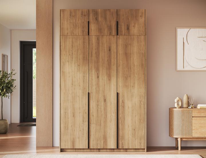 Produktbild ADRK Furniture Bregma III Drehtürenschrank mit Aufsatz (148 x 58 x 250 cm)