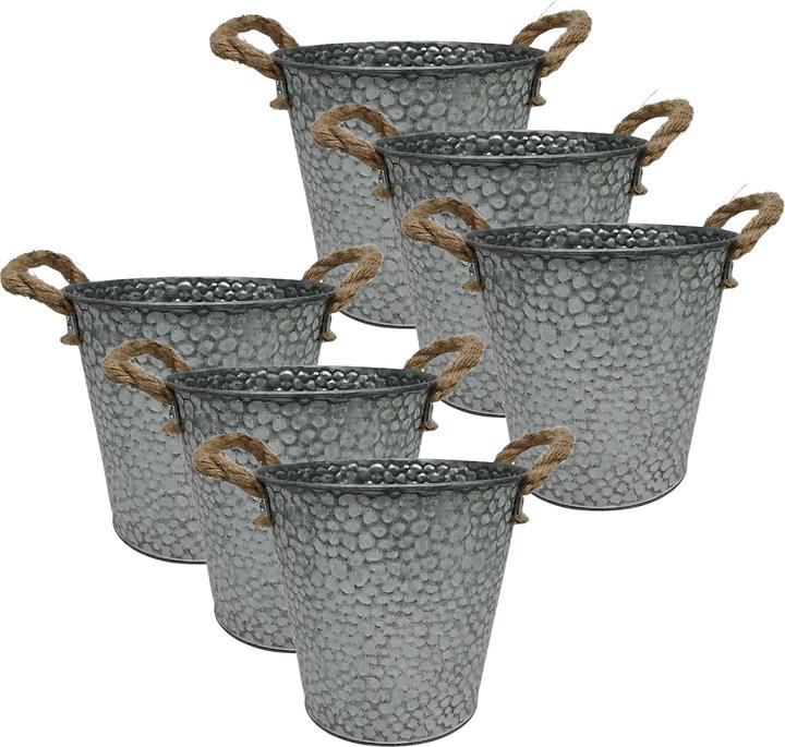 Relaxdays Set di 6 vasi rustici (15 cm)