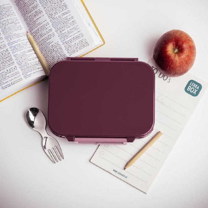 Actual product image Lekkabox Mini Classic Lunchbox mit 3 Fächern & Trenner, plum