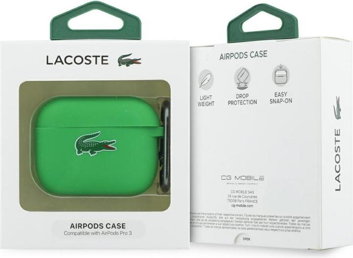 Actual product image Lacoste Case Silicone Croc Logo AirPods Pro 3 green (Headphone sleeve)